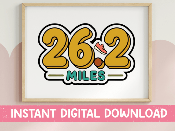 26.2 Miles Marathon Runner Sticker Graphics