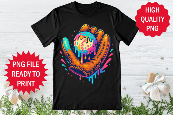 Baseball Glove and Ball over Hand Design: Graphics for T-Shirt Designs