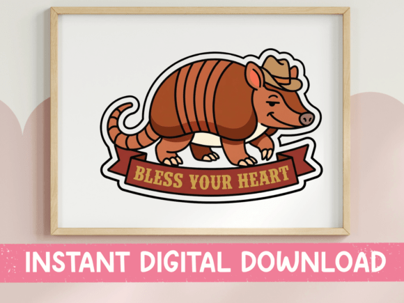 Bless Your Heart Armadillo Cowboy Graphics