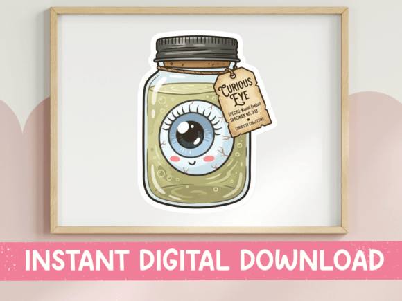 Curious Eye Mason Jar Sticker SVG: Graphics for T-Shirt Designs