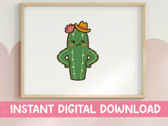 Cute Cactus with Cowboy Hat Sticker