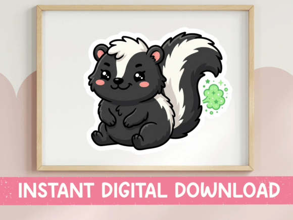 Cute Skunk Toot Sticker: Graphics for T-Shirt Designs