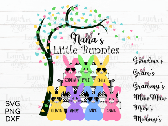 Grandma’s Little Bunnies Easter Truck Graphics & T-Shirt Designs
