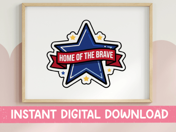 Home of the Brave Patriotic Star Sticker Graphics
