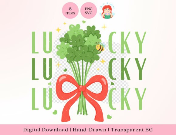 In My Lucky Era Shamrock Bouquet SVG: Graphics for T-Shirt Designs