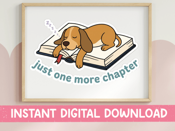 Just One More Chapter Sleeping Puppy Graphics & T-Shirt Designs