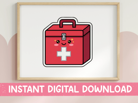 Kawaii First Aid Kit Sticker Graphics