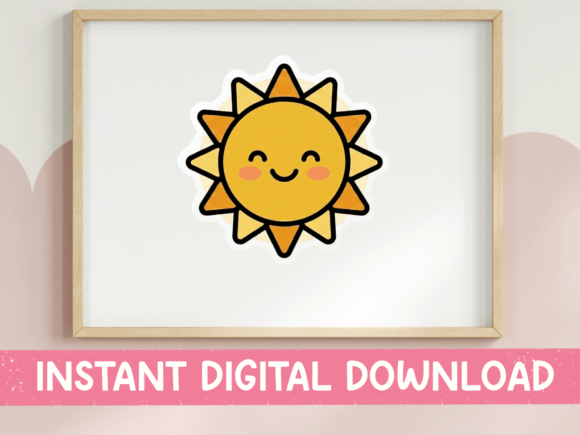 Kawaii Smiling Sun Sticker