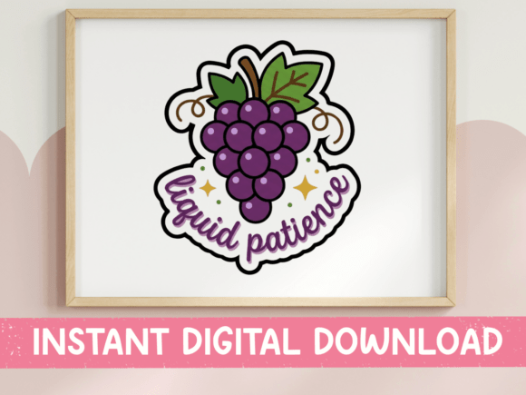 Liquid Patience Grape Wine Sticker