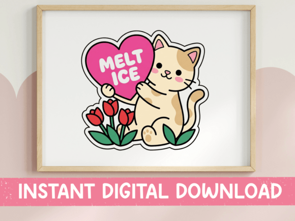 Melt ICE Cat Heart Candy Sticker Graphics