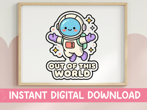 Out of This World Cute Astronaut Sticker: Graphics for T-Shirt Designs