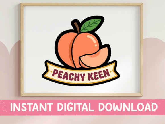 Peachy Keen Peach Fruit Sticker Graphics