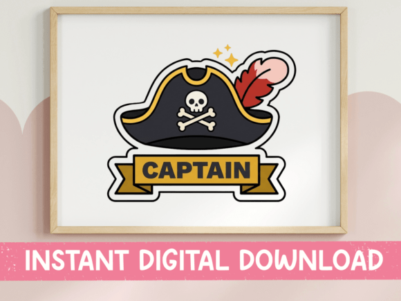 Pirate Captain Hat Sticker Design Graphics