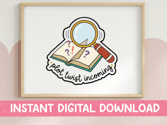 Plot Twist Incoming Book Sticker: Graphics for T-Shirt Designs