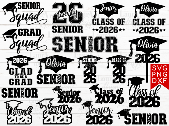 Senior 2026 Graduation Graphics & T-Shirt Designs