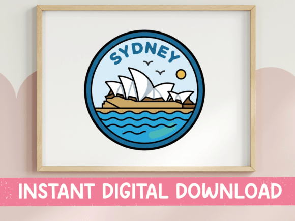 Sydney Opera House Travel Badge Sticker: Graphics for T-Shirt Designs