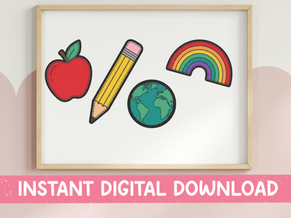 Teacher Sticker Set SVG PNG: Graphics for T-Shirt Designs & Handmade Business