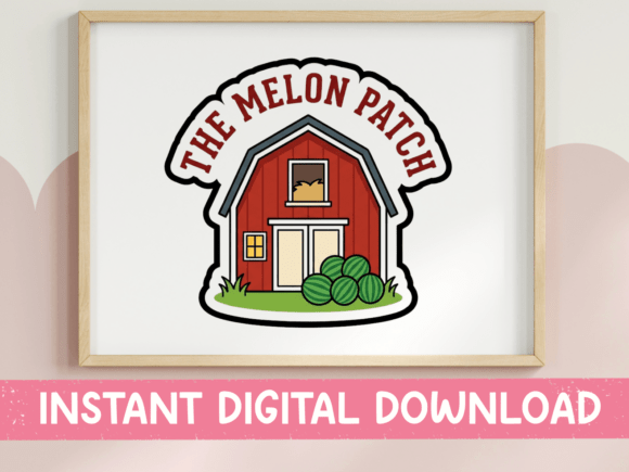 The Melon Patch Farm Barn Sticker: Graphics for T-Shirt Designs